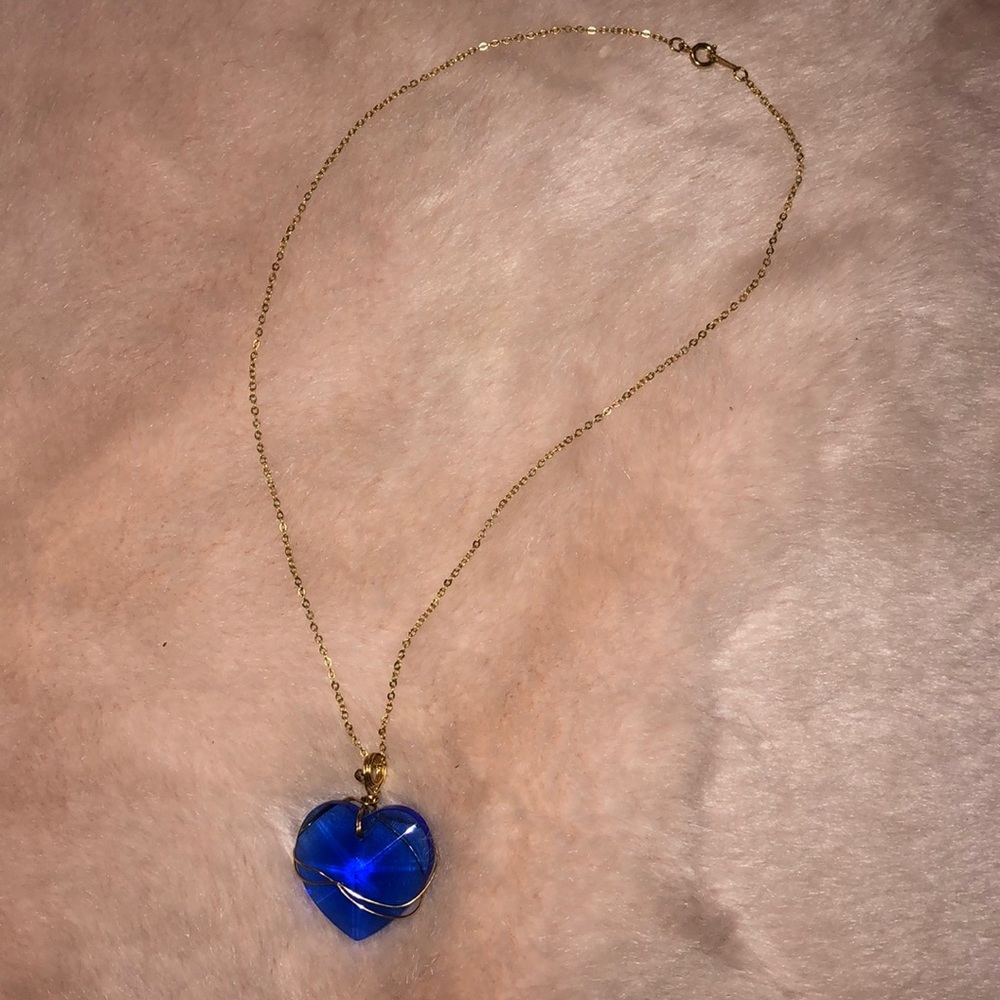 Royal Blue Heart Necklace